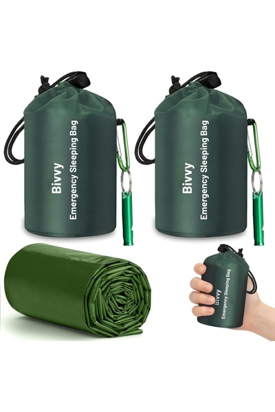 Type-C Set de 2 Saci de dormit de urgență și supraviețuire Flintronic Bivvy B...