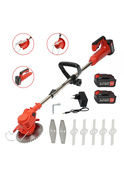 UTB Motocoasa electrica extensibila 850W, 2 baterii litiu 21V/3000 mAh, vitez...