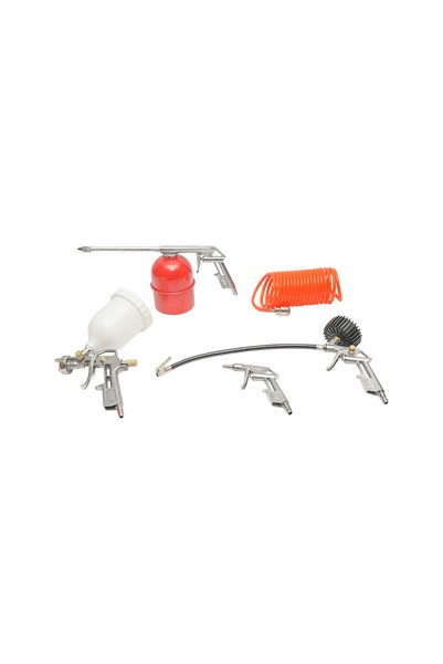UTB Set 5 piese aer comprimat cu furtun spiralat 5m, pistol spalat, vopsit, u...