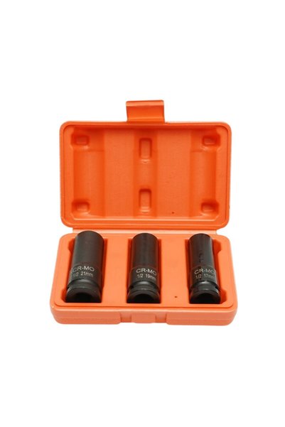 UTB Trusa chei tubulare de impact lungi 17mm, 19mm, 21mm, patrat 1/2 inch Cr-...