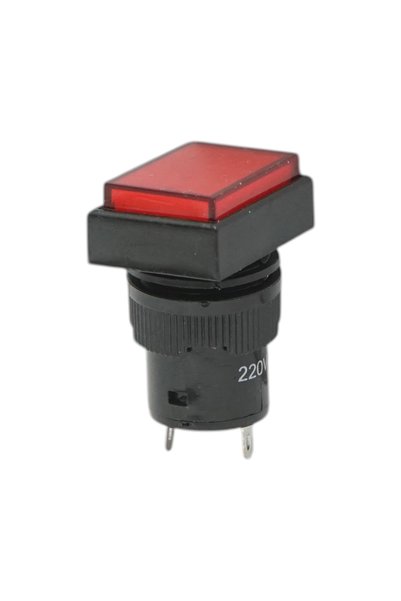 UTB Индикаторна лампа за индустриална сигнализация, LED, червена, 220V, Ø 16м...