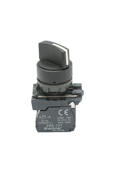 UTB Selector 3 pozitii negru cu retinere 1NO+1NC, 10A, 24V, TB5 Breckner Germany