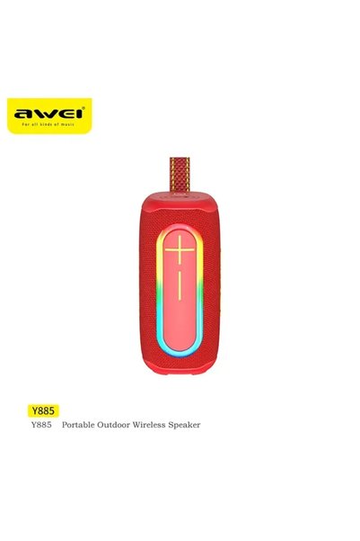 AWEI Φορητό ηχείο Bluetooth Y885 με LED, σε κόκκινο χρώμα