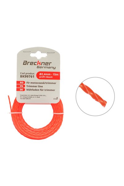UTB Στριφτό νήμα για χορτοκοπτικό 2.4mmx15m Breckner Γερμανία