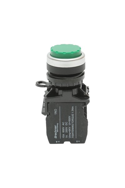 UTB Buton comanda convex cu revenire verde 1NO+1NC, 10A/600V AC, 1A/250V DC L...