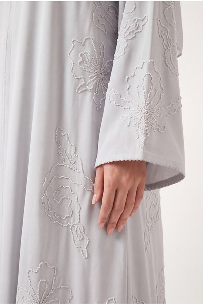 Veil by Aisha Ice blue Abaya with Handmade Detailing