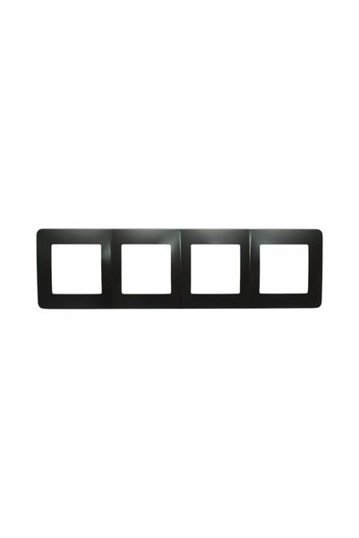 UTB Rama cvadrupla neagra PC priza si intrerupator 300x83mm