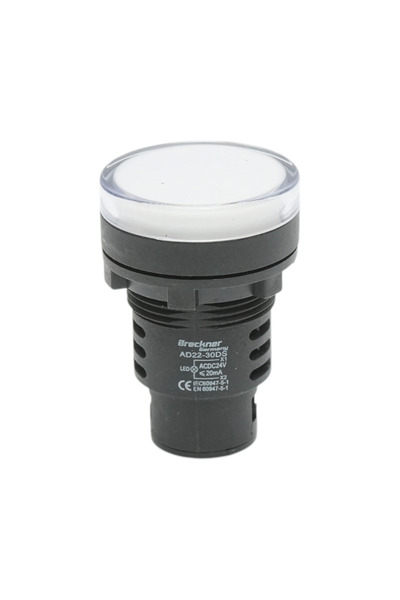 UTB Indicator de semnalizare LED alb 24V AC/DC 30mm Breckner Germania