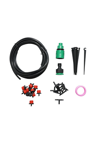 UTB Kit complet irigare prin picurare cu furtun 5.5m, duze, conectori, tije d...