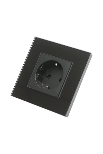 UTB Priza schuko neagra 220V, 16A, rama sticla 86x86x34mm