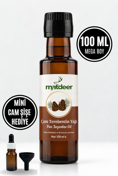MATDEER 100 ml Çam Terebentin Yağı - Güçlendirici ve Ferahlatıcı Aromaterapik...