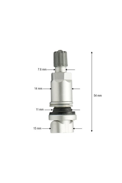 UTB Valva roata tubeless argintie 54mm compatibila senzor TPMS-01