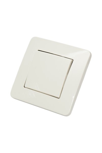 UTB Intrerupator simplu alb incastrat 220V, 10AX, PC 80x80mm