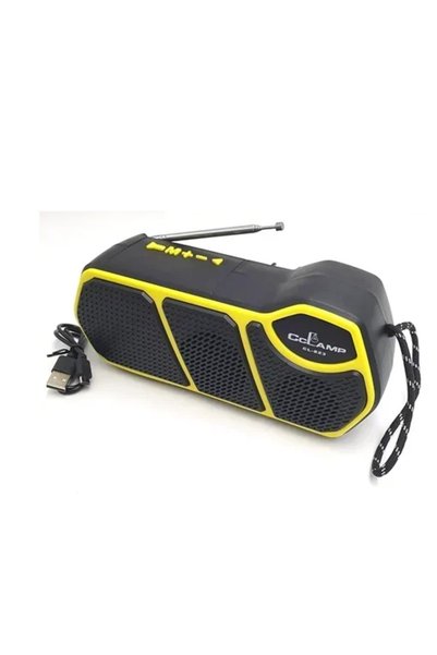 OEM Φορητό Ηχείο Bluetooth με Ηλιακό Πάνελ και Φακό Cclamp CL-823 Μαύρο/κίτρινο