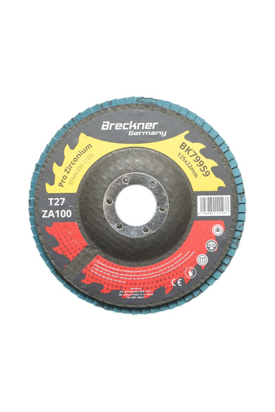 UTB Disc lamelar abraziv cu zirconiu 125x22mm T27 ZA100 pentru slefuire, poli...