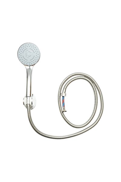 UTB Set para dus cu furtun zincat 1.5m, suport perete, 5 functii, crom lucios...