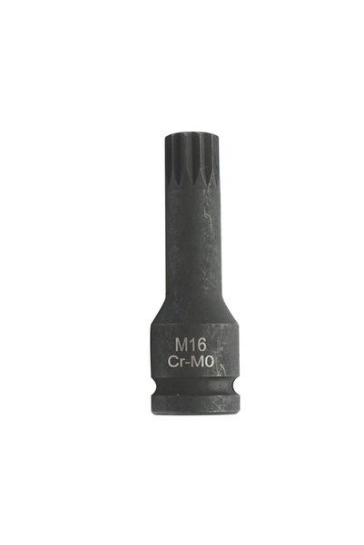 UTB Ударен накрайник за ключ, шлицов M16, 78мм, квадрат 1/2 инча, Cr-Mo