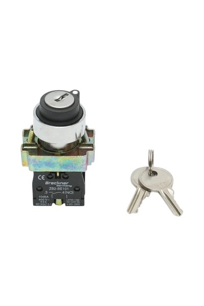 UTB Selector 2 pozitii cu retinere si cheie 1NO+1NC, 400V/10A, LAY5-BG45 Brec...