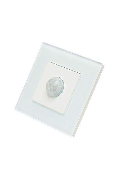 UTB Întrerupător cu senzor de mișcare PIR alb 220V, carcasă din sticlă 86x86x...