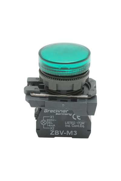 UTB Indicator de semnalizare LED verde 220V, 14mA, TB5 Breckner Germany