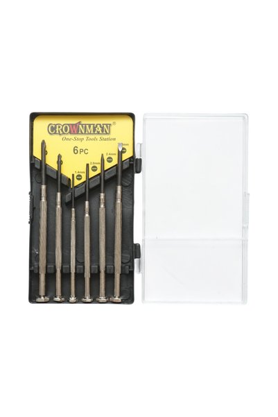 UTB Set of 6 precision screwdrivers with magnetic tip, straight and cross, pr...
