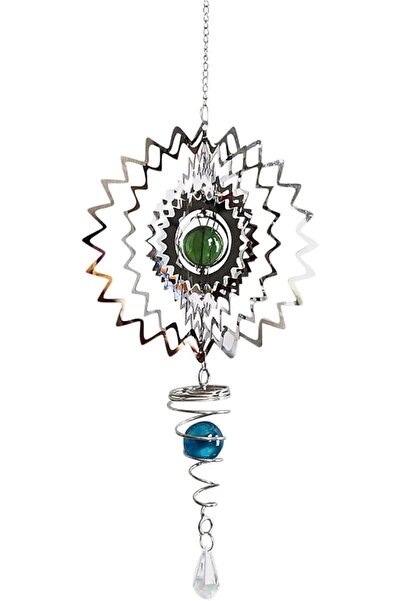 Arabest 3D Stainless Steel Hanging Wind Spinner,Geometric Metal Art Kinetic Y...