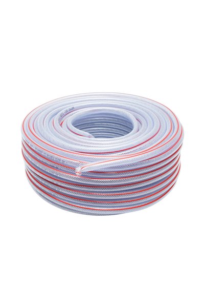 UTB Прозрачен PVC градински маркуч 3/8 инча (10 мм), PN9 бар, 10x14 мм с текс...