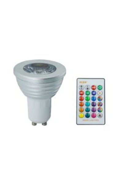 Rixme Λάμπα LED για Ντουί GU10 RGBW 3W 240LM με Τηλεκοντρόλ RZ-0134 Λευκή