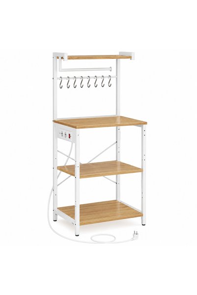 VASAGLE Cărucior de bucătărie cu prize electrice pentru aparate mici, design ...