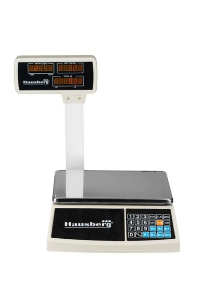 Hausberg Cântar electronic comercial HB-6051, 30 kg, calcul preț, dublu afișa...