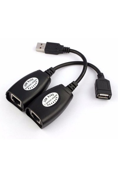 POWERTECH USB extender CAB-N098 μέσω καλωδίου RJ45, μαύρο