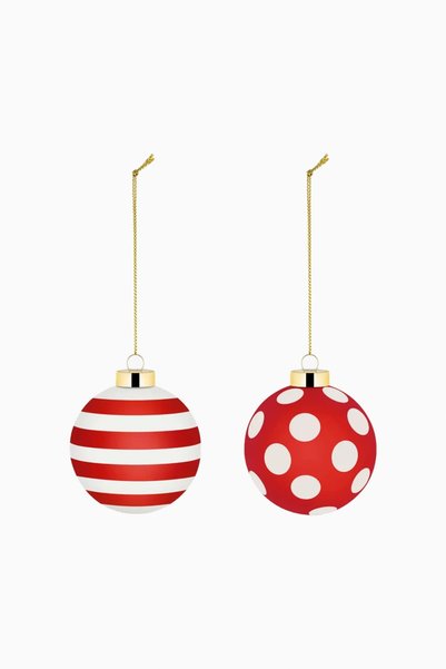 Alessi Delight 2-Pack 9 cm Hand Blown Glass Christmas Ornament