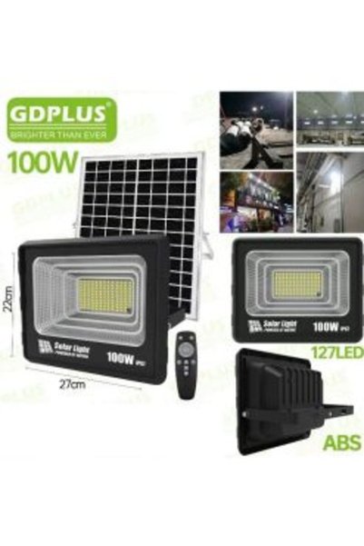OEM Ηλιακός Προβολέας LED 100W IP67 με πάνελ, Τηλεχειρισμό & Χρονοδιακόπτη GD...