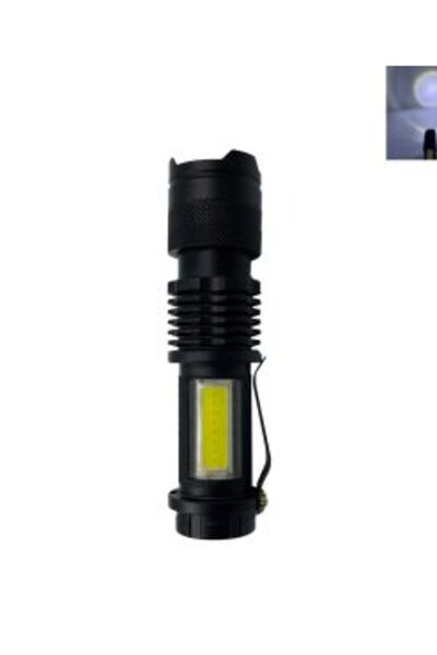 OEM Επαναφορτιζόμενος Φακός LED Αδιάβροχος με 3 Λειτουργίες Μαύρος