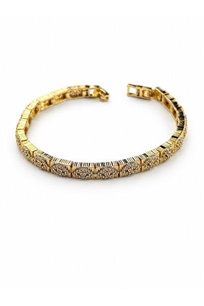 Sacha Accessories Eye Patterned Stone Gold Bracelet