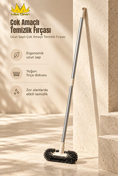 Miss Clean Uzun Saplı Çok Amaçlı Temizlik Fırçası – Fayans, Balkon, Banyo ve Zemin Temizleme Fırçası