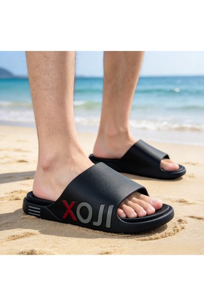 Almajeed Store Men XOJI Printed Slide Slippers, Comfort Non Slip Summer Slide...