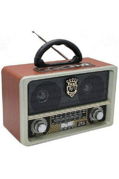 OEM Ραδιόφωνο M112BT Vintage Αναλογικό Επαναφορτιζόμενο USB/AUX Καφέ