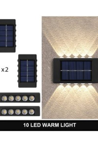 OEM Σετ LED Αδιάβροχα Ηλιακά Επιτοίχια Φωτιστικά με 10 SMD και Ενσωματωμένο Π...