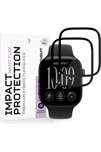 Techsuit Νάνο Φλεξ (σετ 2 τεμαχίων) - Apple Watch 12 46mm - Μαύρο