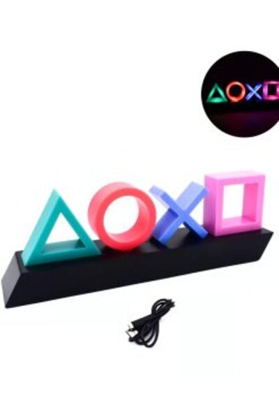 OEM LED Επαναφορτιζόμενο Διακοσμητικό Φωτιστικό Playstation RGB με 3 Λειτουργ...