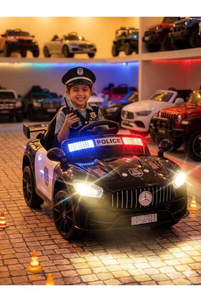 Generic Brand Police Electric Sports Car for Children with Safety Led Lights ...