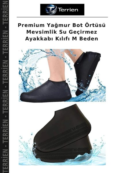Terrien Premium Yağmur Bot Örtüsü Mevsimlik Su Geçirmez Ayakkabı Kılıfı M Beden