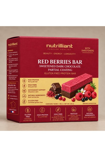 NUTRILLIANT Baton proteic cu fructe de pădure | 7 batoane x 36 gr