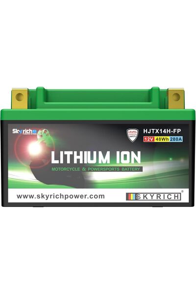 Skyrich HJTX14H-FP 12V 48Wh 280A Lithium Motorcycle Battery, LiFePO4 Lightwei...