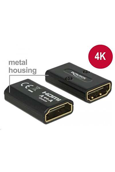 DELOCK Adaptor HDMI de mare viteză Ethernet HDMI-A mamă > HDMI-A mamă ieșire ...