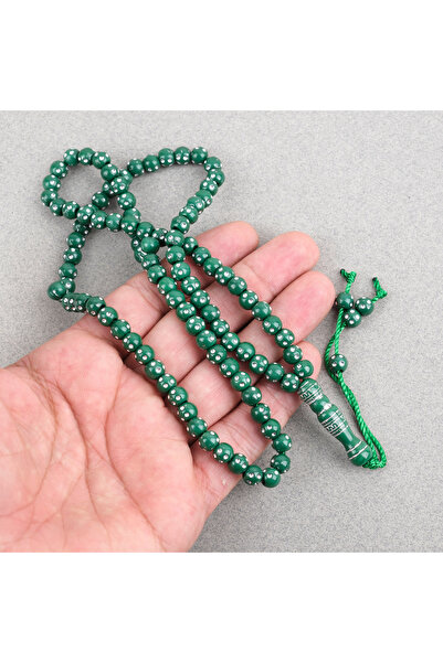 LapisDo Hajj Umrah Gift Stone 99-Piece 7mm Prayer Beads - Green