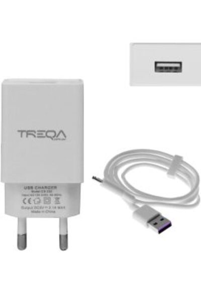 Treqa Φορτιστής Ταχείας Φόρτισης με 1 Θύρα USB 3.1A και Καλώδιο USB Type-C 1m...