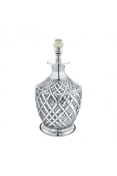 Eglo Saltash Table Lamp 49683 – E27, Decorative Glass, Chrome, 45.5 cm