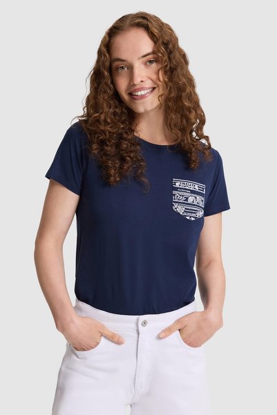 U.S. Polo Assn. Γυναικείο μπλουζάκι σε μπλε ναυτικό χρώμα 50323540-VR033